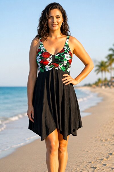 FashionForYou ELARIS Ασύμμετρο Φόρεμα Παραλίας με Ρυθμιζόμενες Τιράντες, Μεγά...