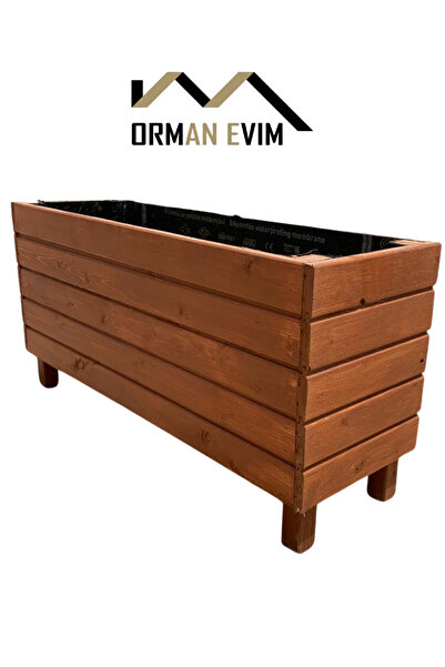 Orman Evim Ahşap Çiçeklik Dekoratif Dış Mekan Saksı 30x100x50