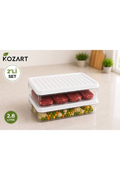 Şıkyuvam 2 Pieces 2.4 Liter Refrigerator - Freeze Garnish, Corn Fish, Leak Pr...