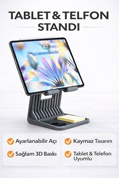 Yapı3D حامل آيباد وأجهزة التابلت القابل للرفع - حامل تابلت مكتبي مريح