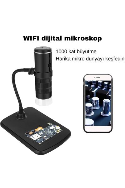 Genel Markalar 1000X Kablosuz Dijital Mikroskop Kamera 🔬 8 LED Işıklı Büyüte...