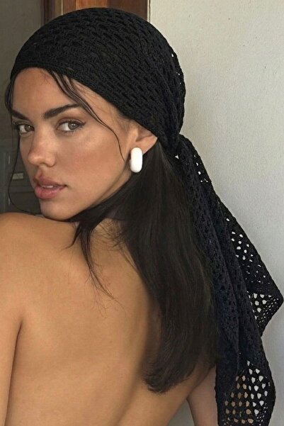 keisy Hand Knitted Premium Mesh Bandana with Tie Detail