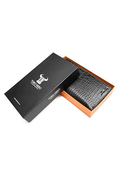 TORO NERO Portofel de damă din piele naturală, negru Gia, protecție RFID