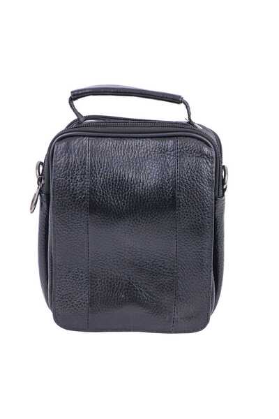 TORO NERO Geantă bărbătească neagră din piele naturală Cover Carrier