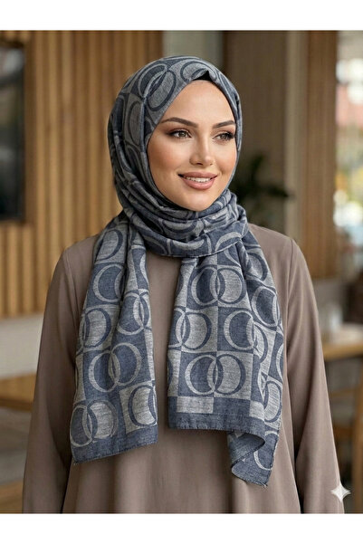 Larissa Scarf Valen İpek Jakarlı Şal Geometri desenli özel dokuma