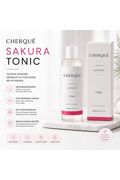 CHERQUE Collection Sakura Tonic 200 ml | Nem Dengeleyici ve Arındırıcı Yüz To...