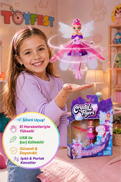 TOYFEST Crystal Flyers Orijinal İnteraktif Uçan Bebek Sensörlü Sihirli Peri U...