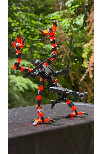 moifugyia Lucky 13 Aksiyon Figürü Robot Oyuncak 13cm Siyah ve Turuncu Mekanik...