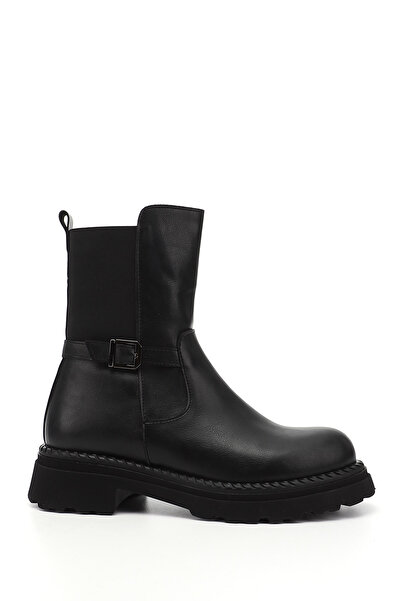 GÖNDERİ(R) Women's Black Zippered Thick Heeled Boots