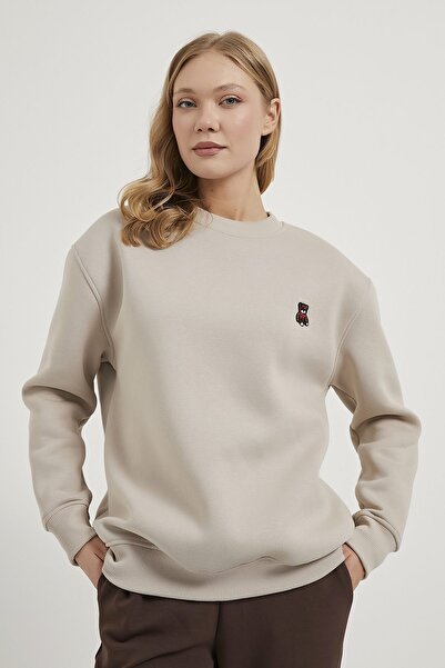 Arma Life Armalife 0096 bear embroidered high collar women's sweatshirt