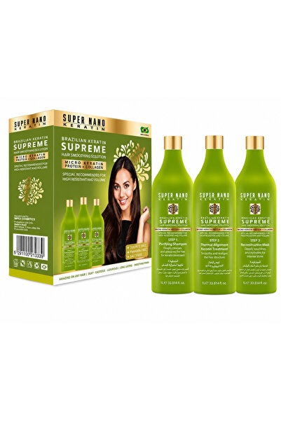 Super Nano Keratin مجموعة تنعيم الشعر بالكيراتين البرازيلي الفائق