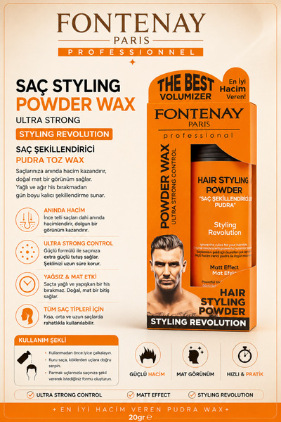 Saç Şekillendirici Pudra Toz Wax Ultra Strong Turuncu 20gr