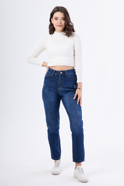 TOFİSA 23668-KOYU-MAVI Yüksek Bel Mom Jeans
