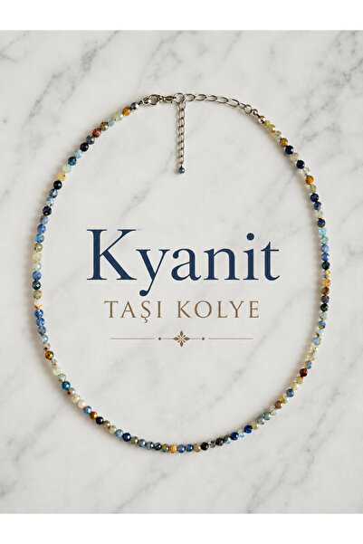 Cunda Doğal Taş Design Kyanit Doğal Taş Kolye Minimal Model