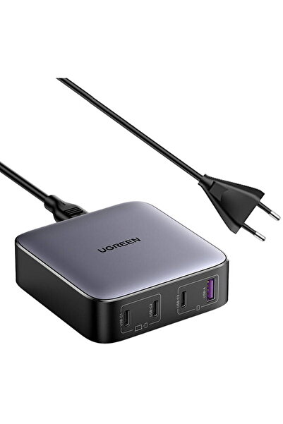 Ugreen Nexode CD328 Încărcător rapid 100W GaN, 1 x USB, 3 x USB Tpe-C, gri