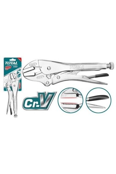 TOTAL - Cleste cu blocare bacuri drepte 10" maner