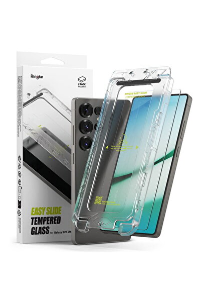 Ringke Калъф EASY SLIDE, комплект от 2 броя, закалено стъкло за Galaxy S25, у...
