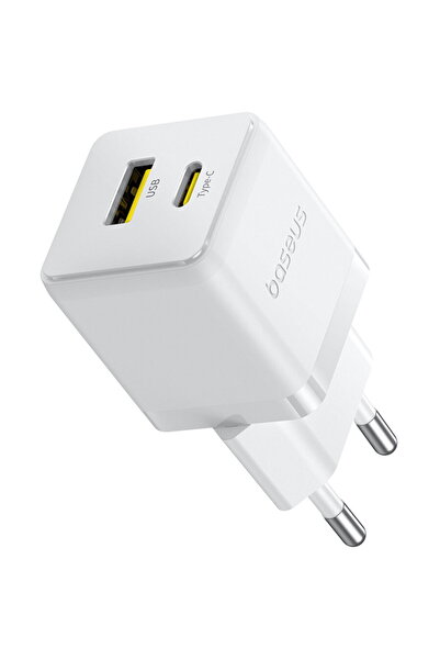 Baseus USB Type-C 30W, alb lunar, dimensiuni 31x31x54.55mm