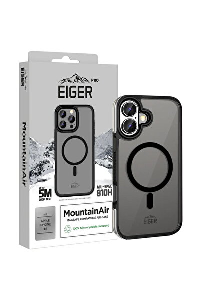 EIGER Husa Pro MountainAir MagSafe iPhone 16 Negru