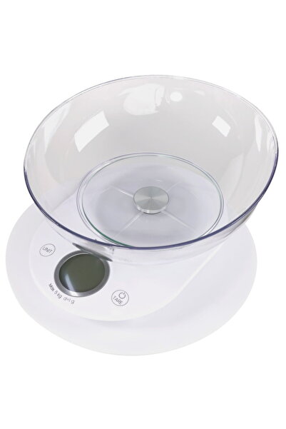 VIVAX Cantar de bucatarie KS-505BW, Ecran digital, 5 Kg, Bol Sticla, Alb