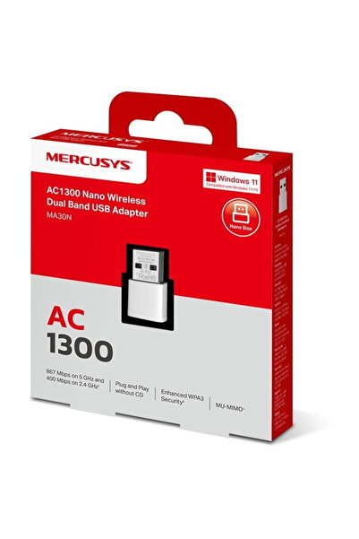 Mercusys Adaptor USB Dual Band Wireless Nano AC1300