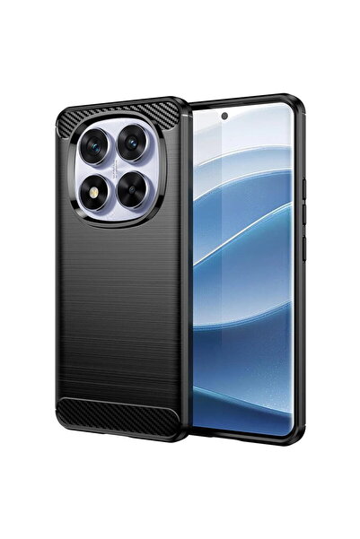 Techsuit Калъф за Xiaomi Redmi Note 14 Pro - Карбонов силикон - Черен