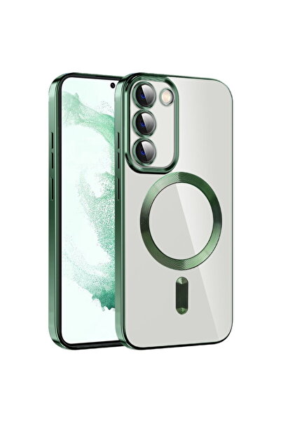 Techsuit Калъф за Samsung Galaxy S23 Plus - Луксозен кристален MagSafe - Тъмн...