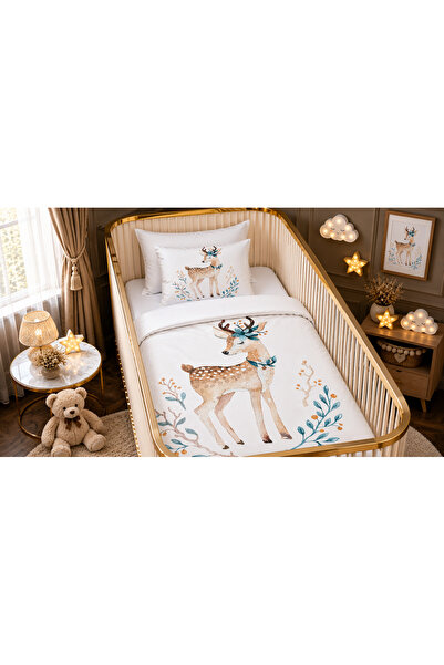 Fabeteks Floral Gazelle Single Digital Baby Duvet Cover Set
