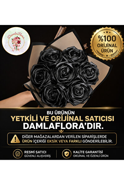 Damla Flora Solmayan Siyah Gül Buketi(Ürün DamlaFloraya aittir.)