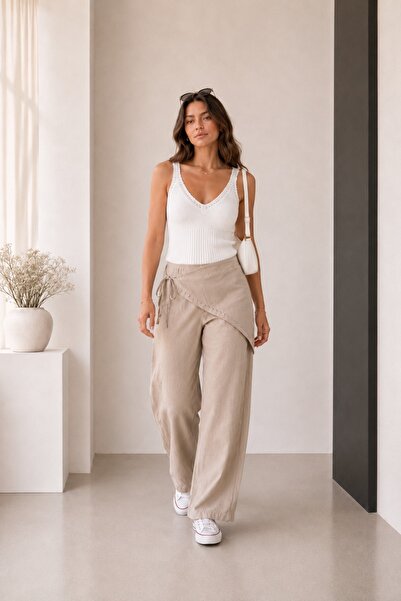 BELISTIL Elegantne pantalone sa detaljima suknje od šljokica