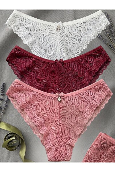 Brezilian Stili 3 Lü Fantazi Külot Set