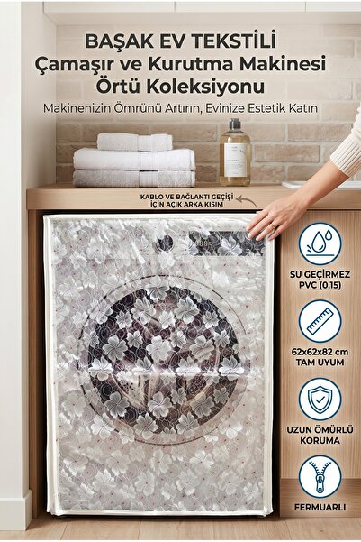 Başak Ev Tekstili Transparent Pvc Washing Machine Cover – Waterproof, Durable...