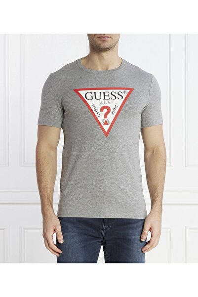 Guess Jeans Γκρι Ανδρικό Μπλουζάκι - XL