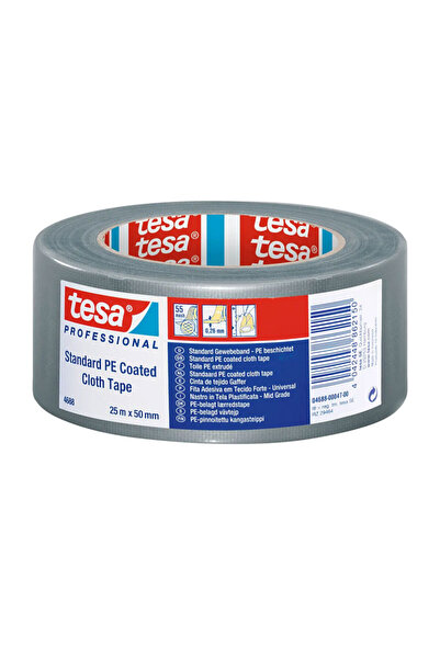 Tesa Bandă adezivă argintie din material textil 25m 50mm