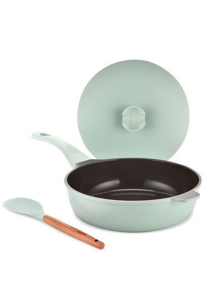Zass Tigaie multifuncțională Gourmet ZG-ACS 07, 4 piese, antiaderentă, înveliș ceramic, verde