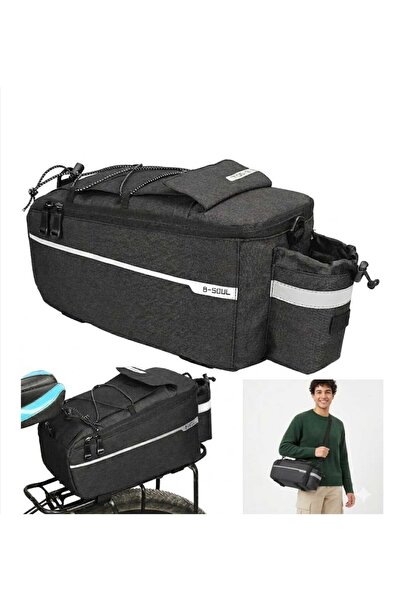 B-SOUL Bicycle Backpack Waterproof 9L - Black, Rear Rack + Shoulder