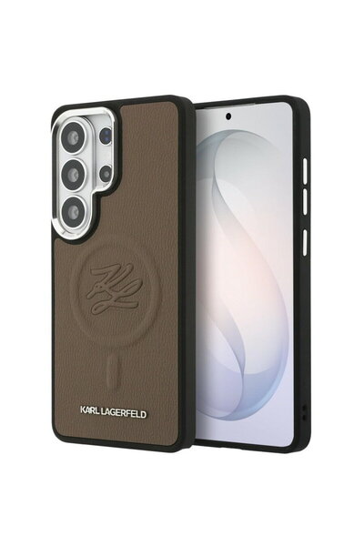 Karl Lagerfeld Husă Samsung Galaxy S26 Ultra - Piele cu logo inițial gravat M...