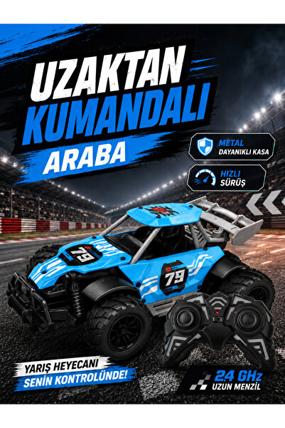 dude Metal Kasa 1:22 Ölçek Uzaktan Kumandalı Yarış Arabası – 2.4 GHz Uzun Men...