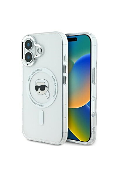 Karl Lagerfeld Husa pentru iPhone 16 Plus - IML MagSafe (KLHMP16MHLSKIH) - Wh...