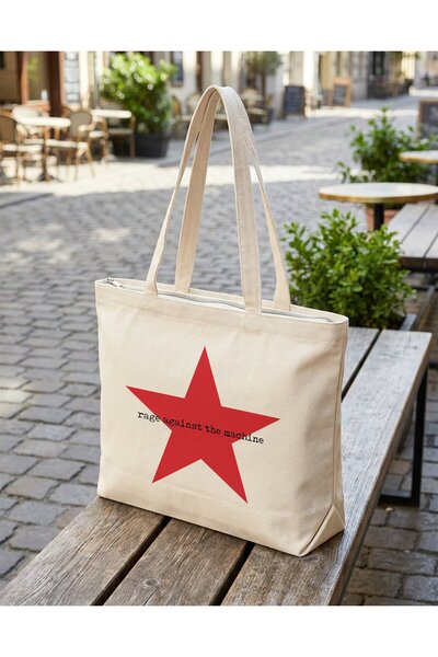 buzagi tasarım ürünleri Rage Against the Machine Zippered Lined Gusseted Canv...