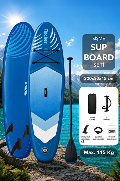 Fischer Şişme Sup Board Seti - 115kg Taşıma Kapasiteli Taşıma Çantalı Sörf Ta...