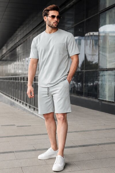 Madmext Mint Green Basic pánské kraťasy set s detailem kapsy 5914