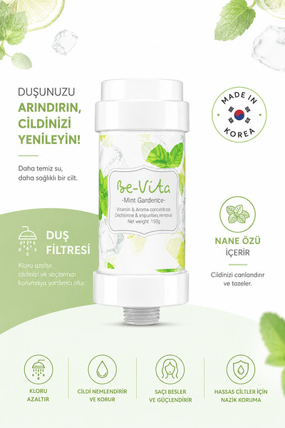 Be-Vita Mint Garden (ice) C Vitaminli Aromatik Duş Filtresi - Saç Dökülme Kar...