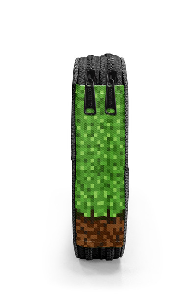 Coral High Kids Green Brown High Craft Patterned Double Layer Pencil Bag 11154