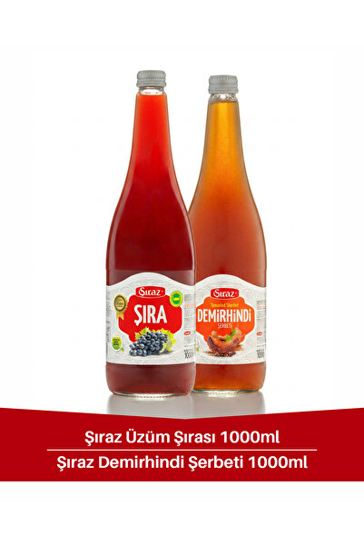 ŞIRAZ Doğal Üzüm Şırası 1 Litre & Doğal Demirhindi Şerbeti 1 Litre