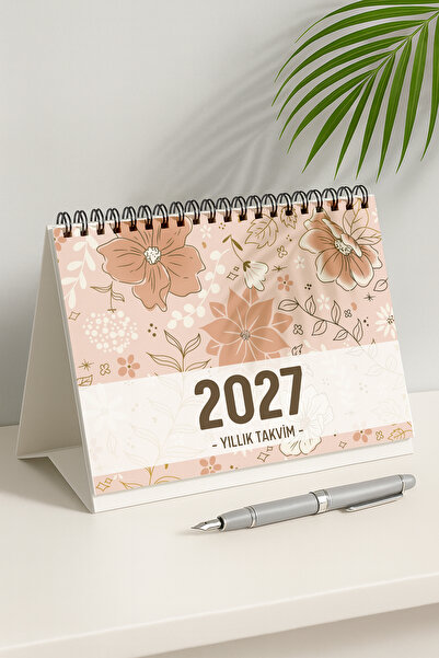 Eldesen Tasarım 2027 Masa Takvimi Spiralli A5 (21X16CM) Büyük Boy / Resmi Tat...