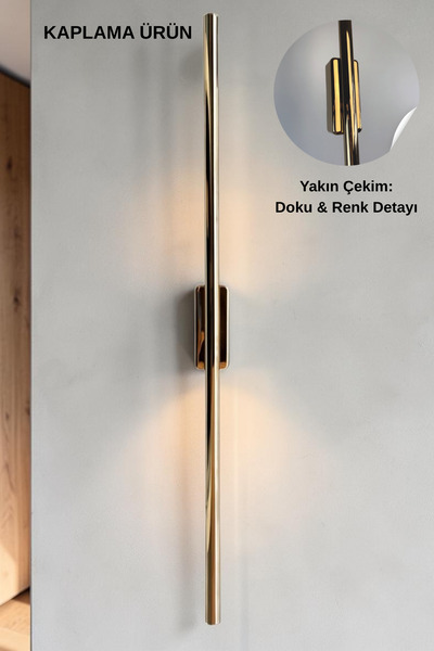 Bamyum Dorotea Gold Metal Led Modern Tekli Lineer Ledli Duvar Apliği