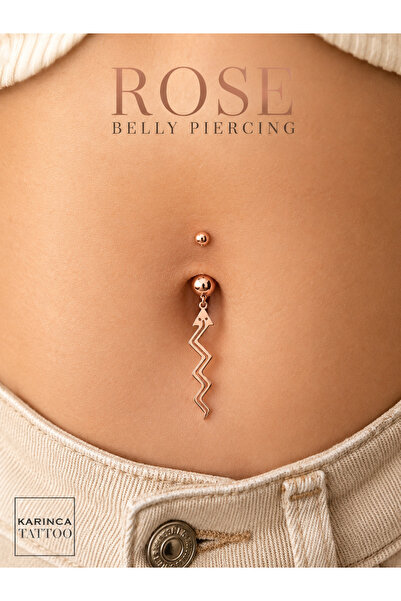 Karınca Piercing Rose Belly Piercing Yılan Sallantılı Göbek Piercingi