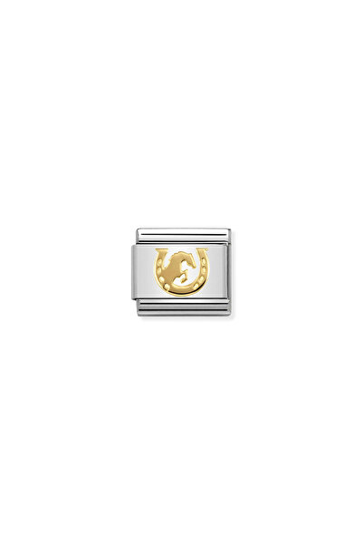NOMİNATİON Composable Classic Symbols Steel And 18k Gold (30_horse Jumping Ho...