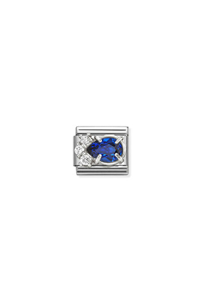 NOMİNATİON Composable CL steel, CZ and 925 sterling silver BLUE drop Standart